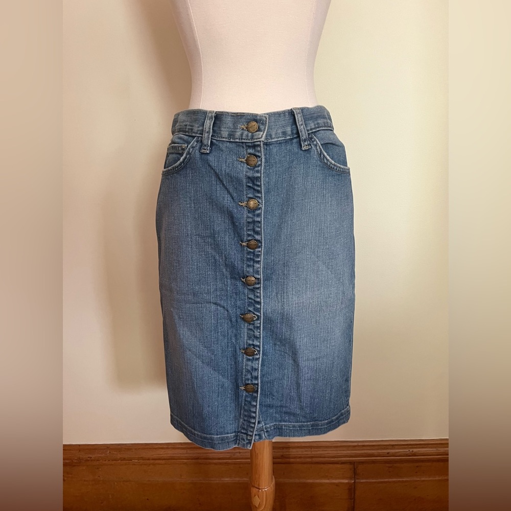 Current/Elliott button down denim skirt